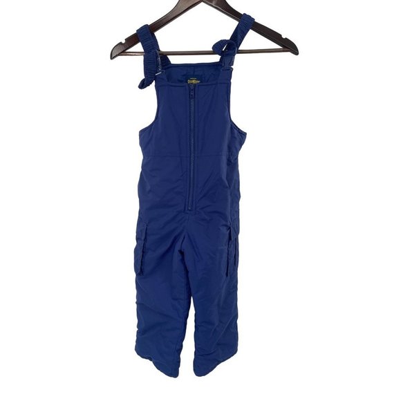 OshKosh BGosh Toddler Kids Ski Snow Bib Overalls Navy Blue Front Zip Size 5 - Picture 1 of 5